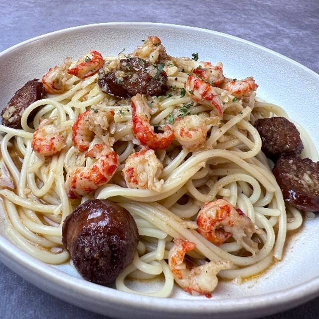 Cajun Crawfish Spaghetti.